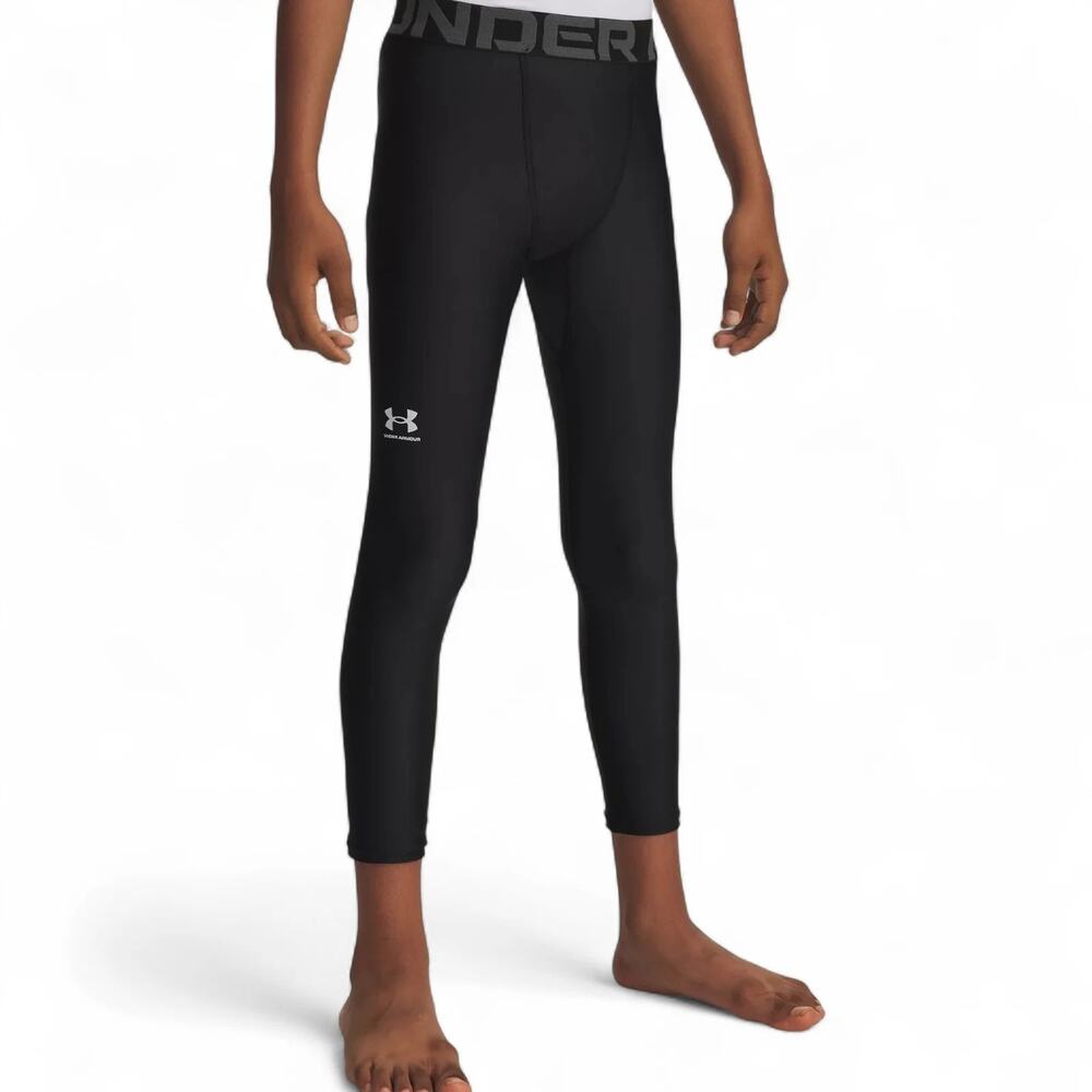 Under Armour Boys Medium Black HeatGear Armour Leggings Active Athleisure D2-10
